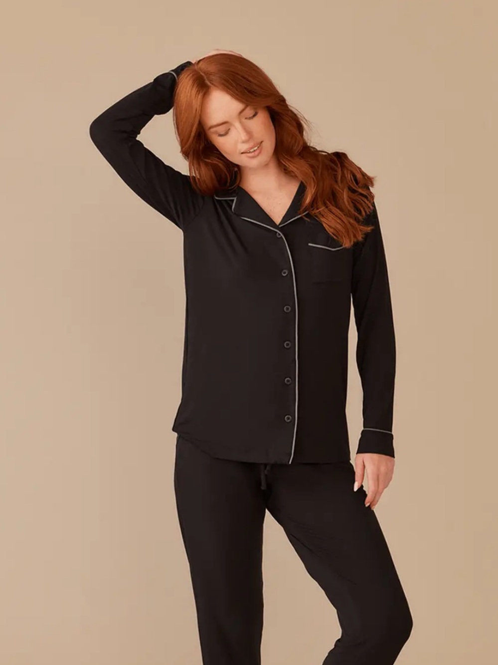 NWOT MeUndies UltraModal Black Long Sleeve Pajama Top Only Medium